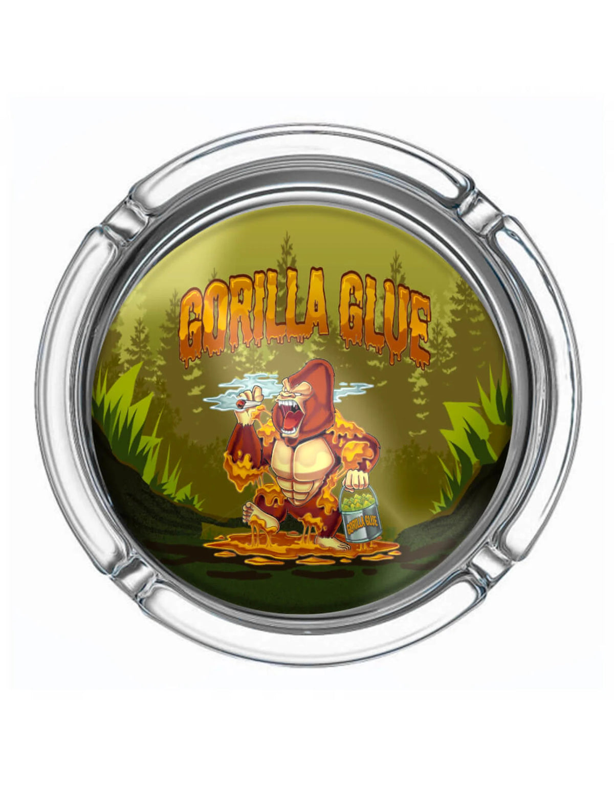 Cendrier en verre « Gorilla Glue » petit format | Best Buds - Compact, robuste et plein de personnalité.