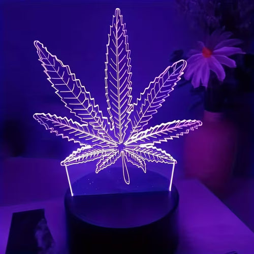 3D Cannabis LED Lamp | Multicolor - Statement piece voor sfeer en stijl.