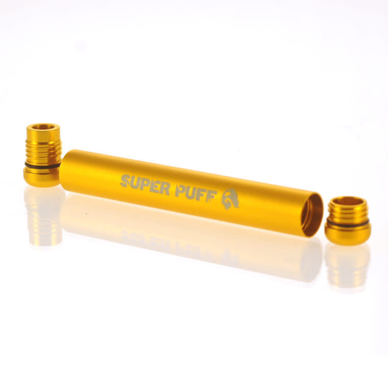 Cone Holder Aluminium Blue/Gold | Super Puff - Compact, herbruikbaar en strak afgewerkt.