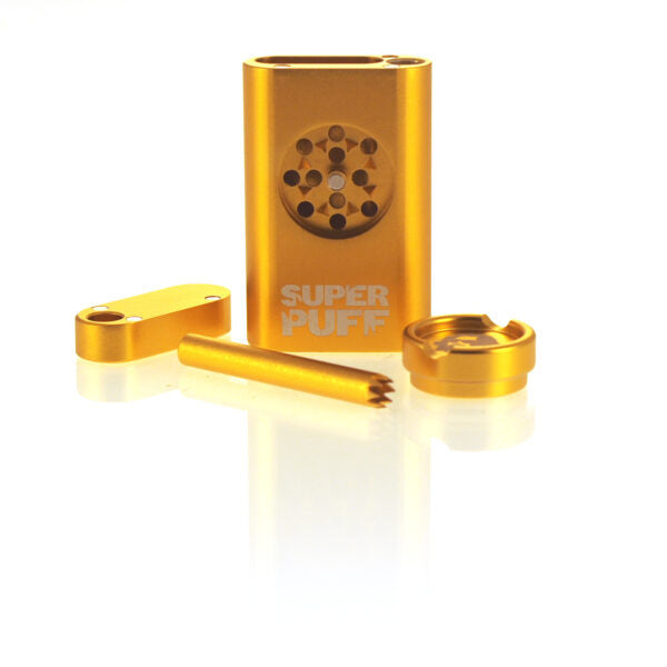 Kit 1-Hit Aluminium Bleu/Or | Super Puff - Compact, discret et prêt à l'emploi. 