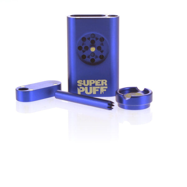 Kit 1-Hit Aluminium Bleu/Or | Super Puff - Compact, discret et prêt à l'emploi. 