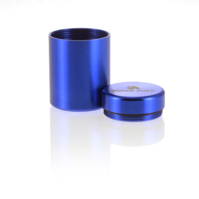 Aluminium Storage Box Large Blue/Gold | Super Puff - Safe, sealed en stijlvol.