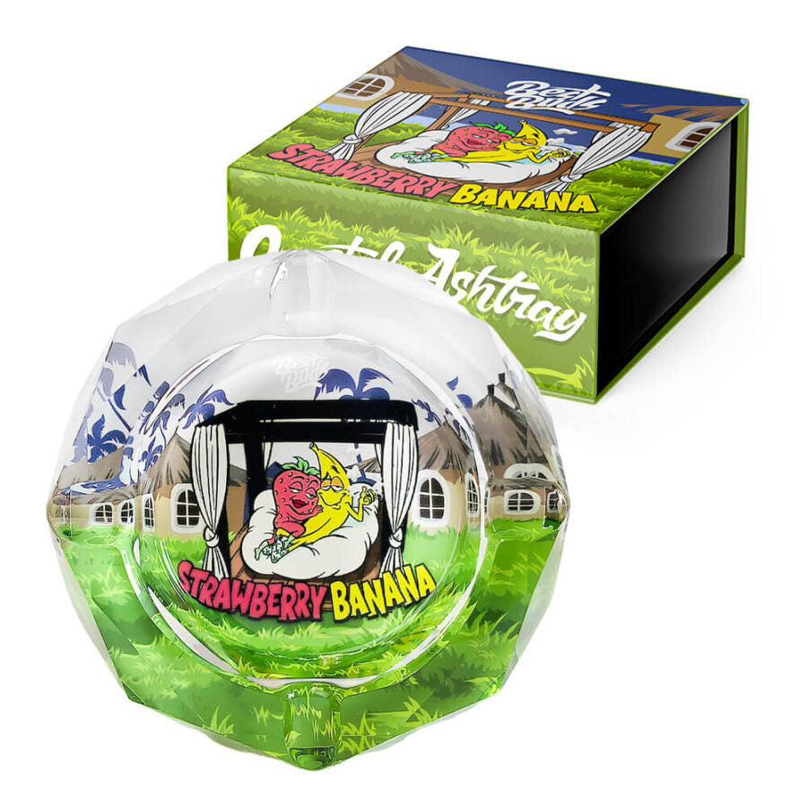 Cendrier en cristal Fraise Banane | Best Buds - Grande taille, robustesse et design original. 