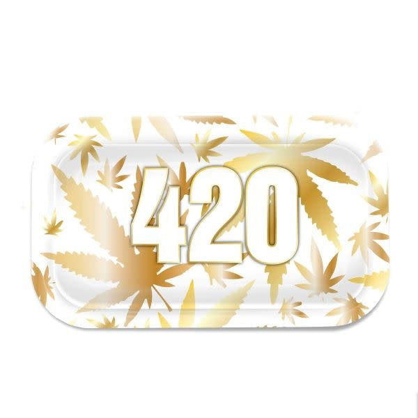 V-SYNDICATE – 420 Rolling Tray | Green or White-Gold - Sturdy, clean, and built to last.