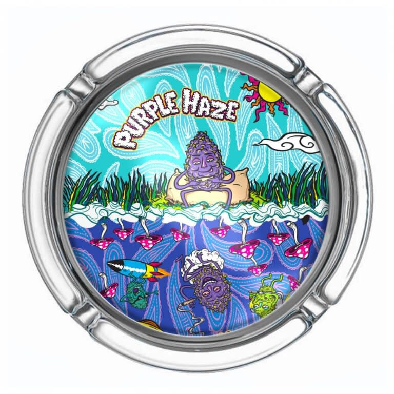 Cendrier en verre « Purple Haze » petit format | Best Buds - Compact, coloré et plein d'ambiance. 